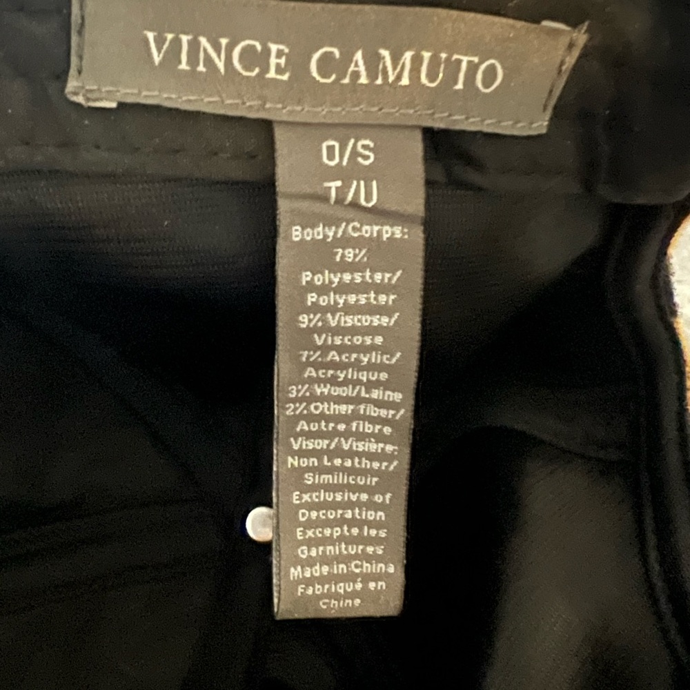 Vince Camuto Black and Tan Leopard Print Hat - Picture 3 of 3